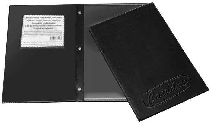 Cardápios A4 Luxo Com 5 Divisões e Gravaç...