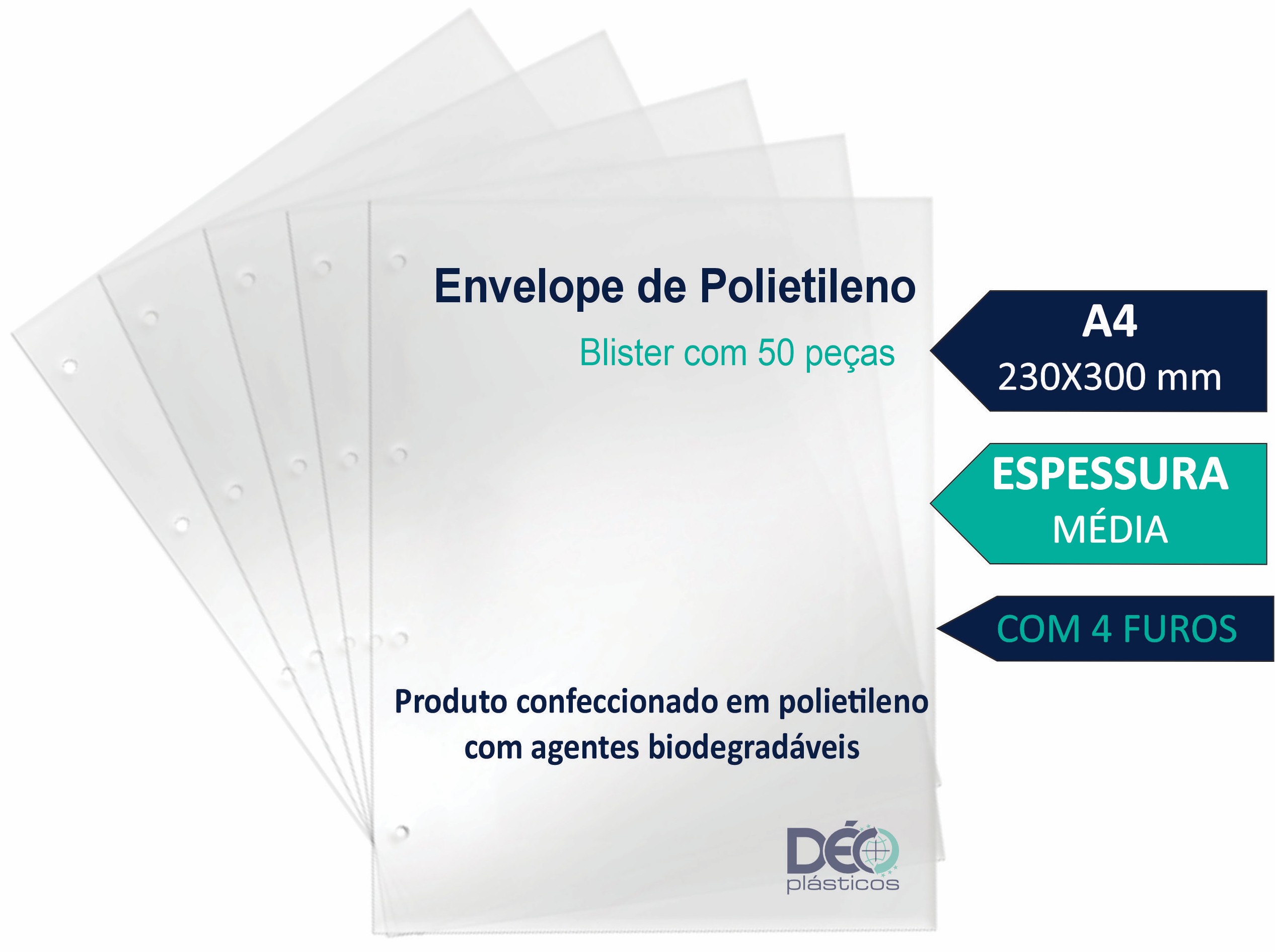 ENVELOPE POLIETILENO A 4) MEDIO COM 4 FUR...