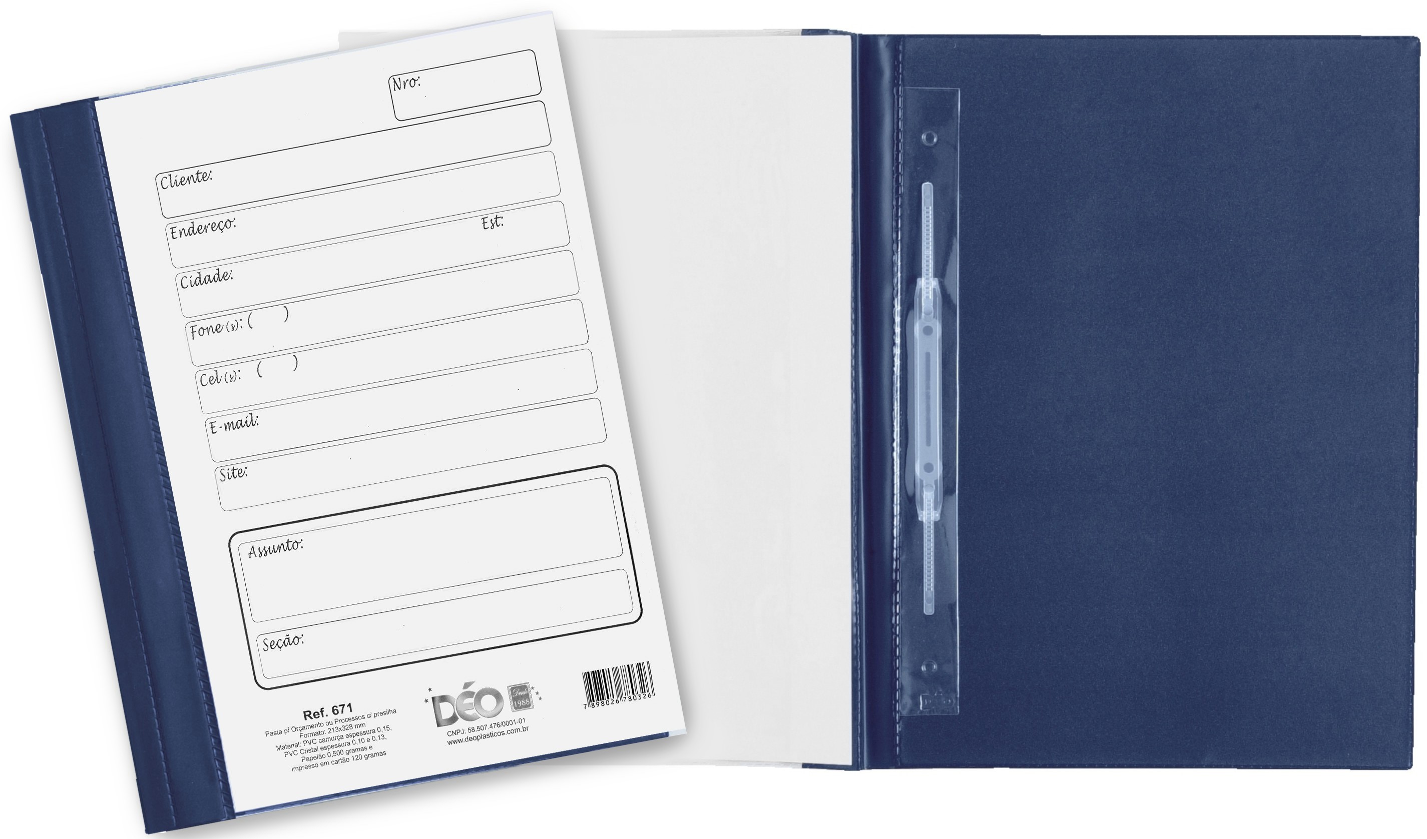Pasta Plástica Para Orçamento / Processo,...