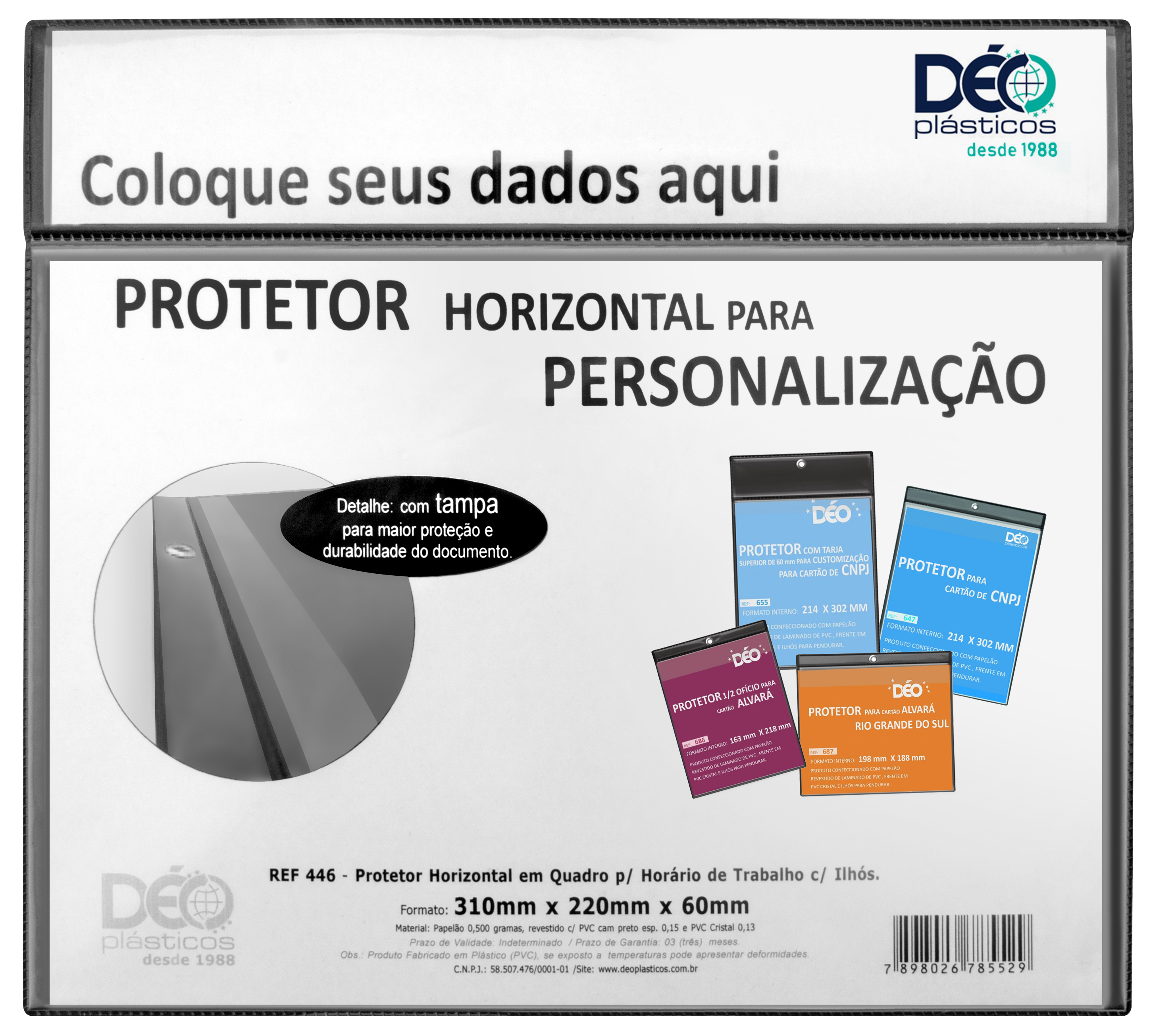Porta Documento Expositor Em Quadro Horiz...