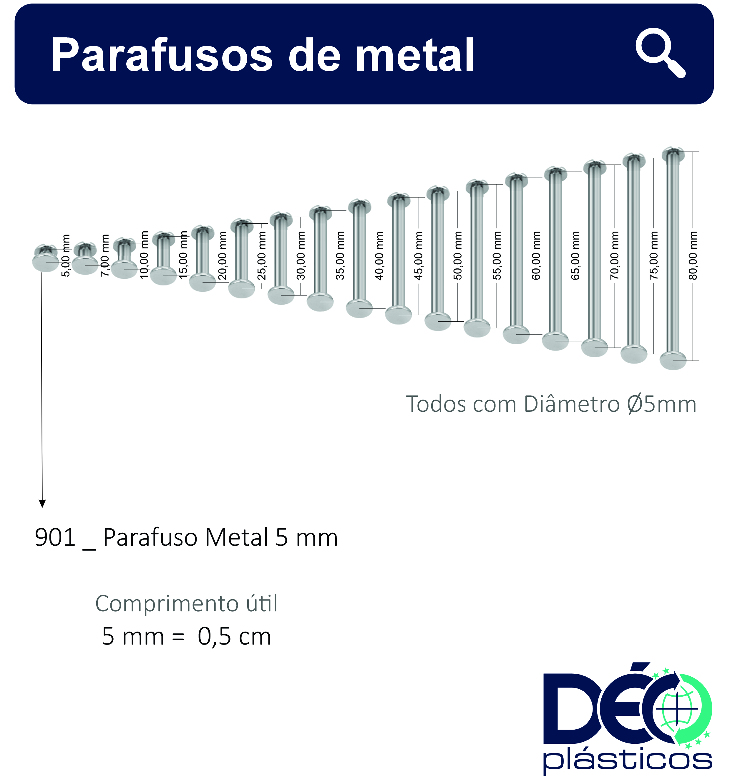 Parafuso de Metal com Diâmetro de 5mm PT ...