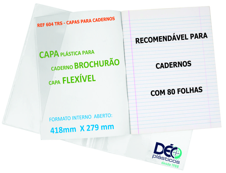 Ref 604TRS Capa para Caderno Brochurão Ca...
