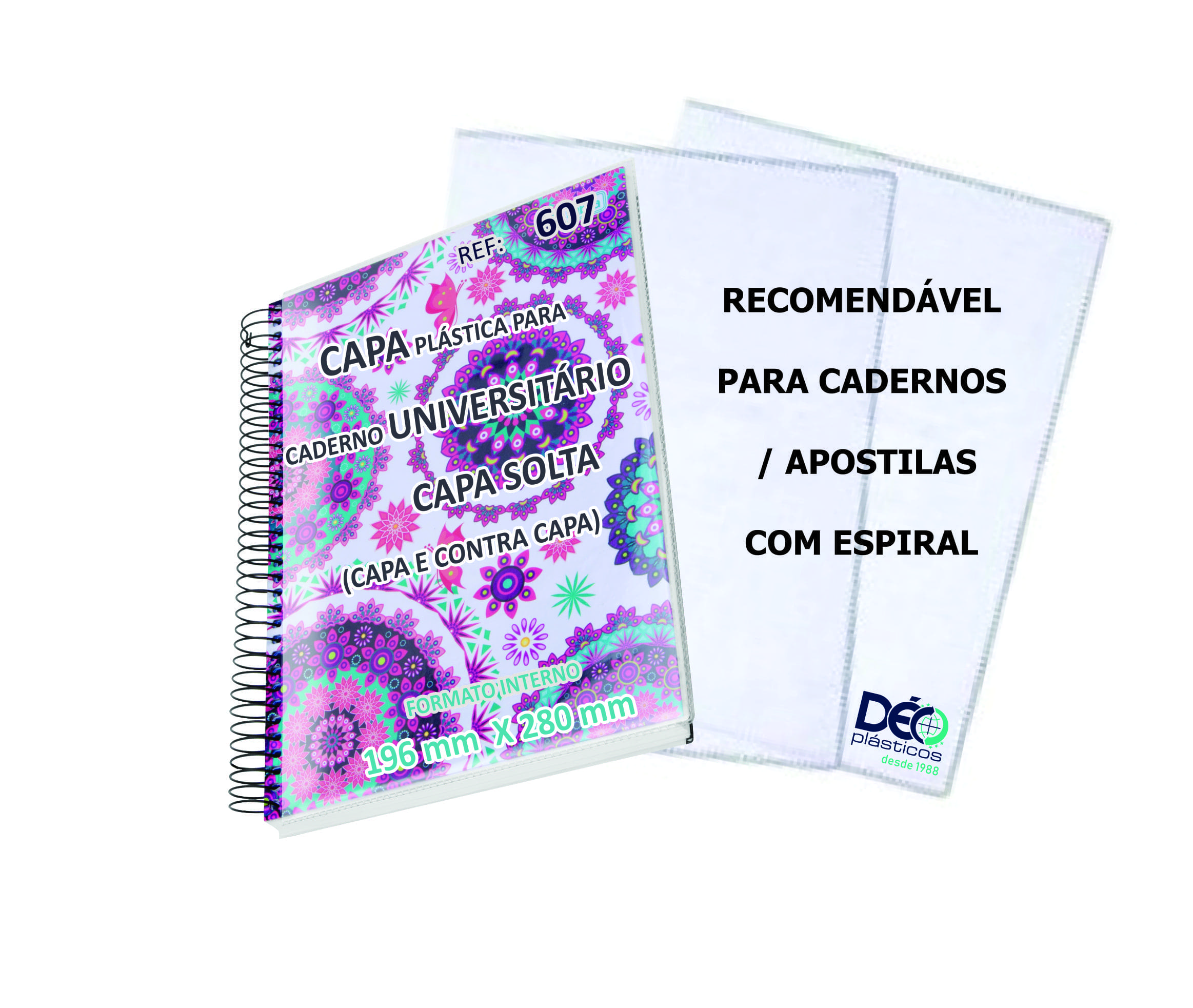 Ref 607TRS Capa para Caderno Universitári...